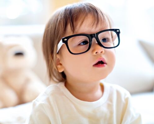 One Year Old Toddler Boy With Eyeglasses