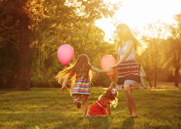 Mother And Two Daughters Circling