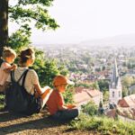 Family On Background Of Ljubljana, Slovenia, Europe.